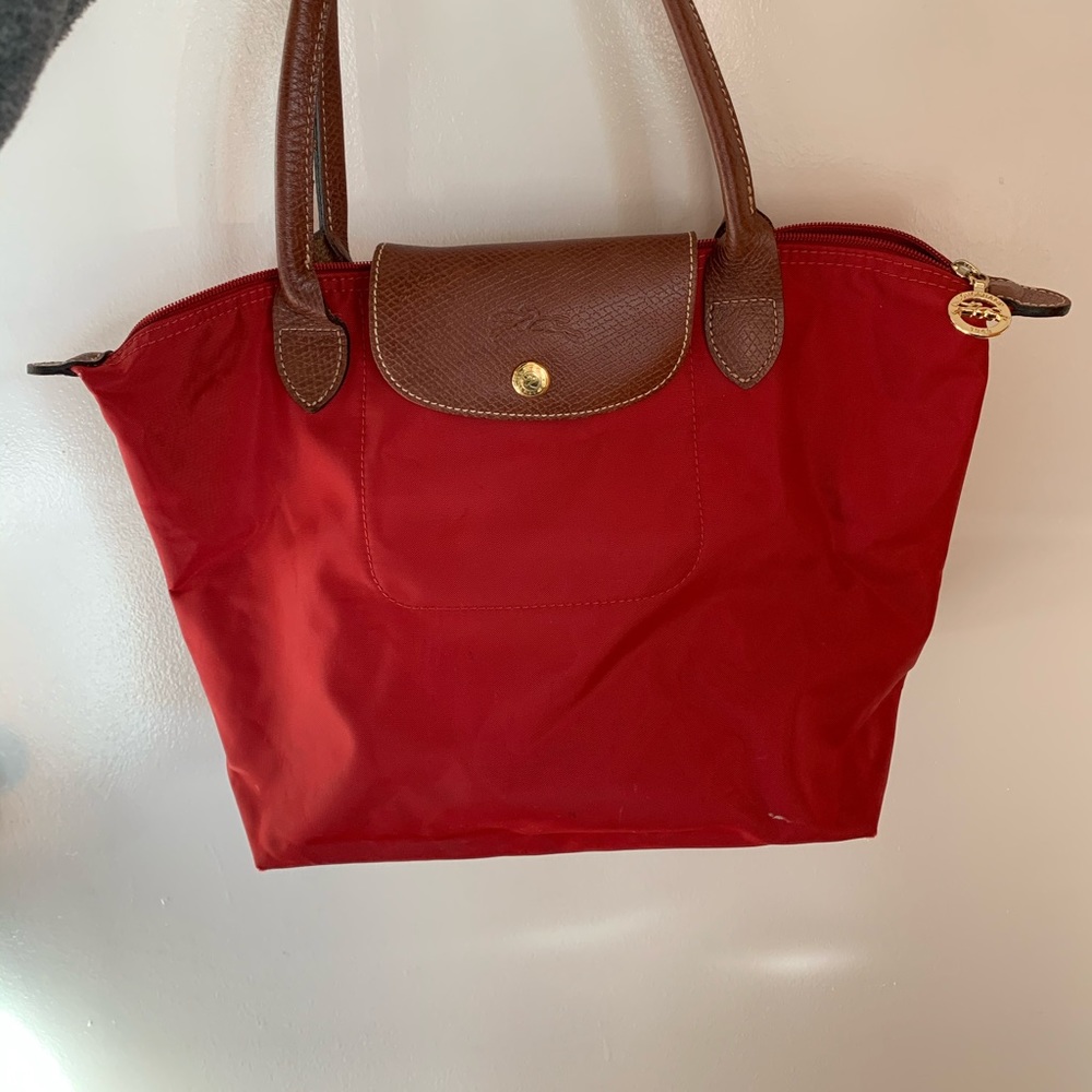 Red small sized Long Champ bag